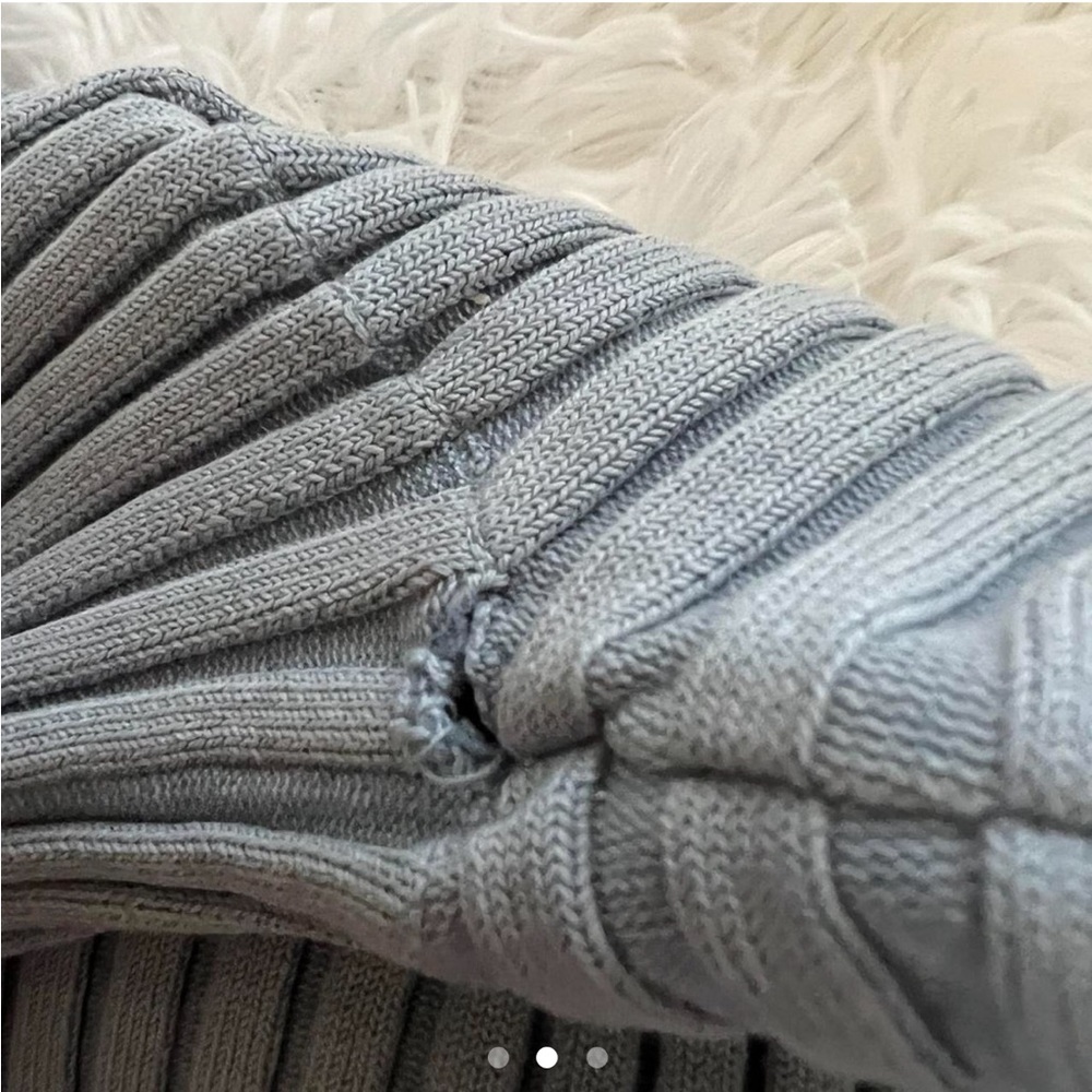 Light Blue Ribbed Turtleneck - Picture 3 of 3